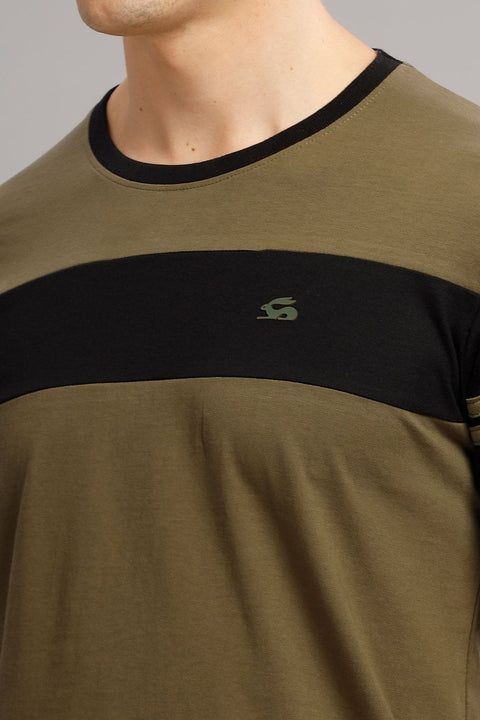 Adro Mens Colourblocked Cotton T-Shirt