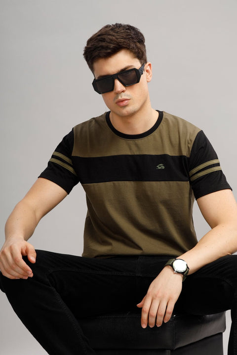 Adro Mens Colourblocked Cotton T-Shirt