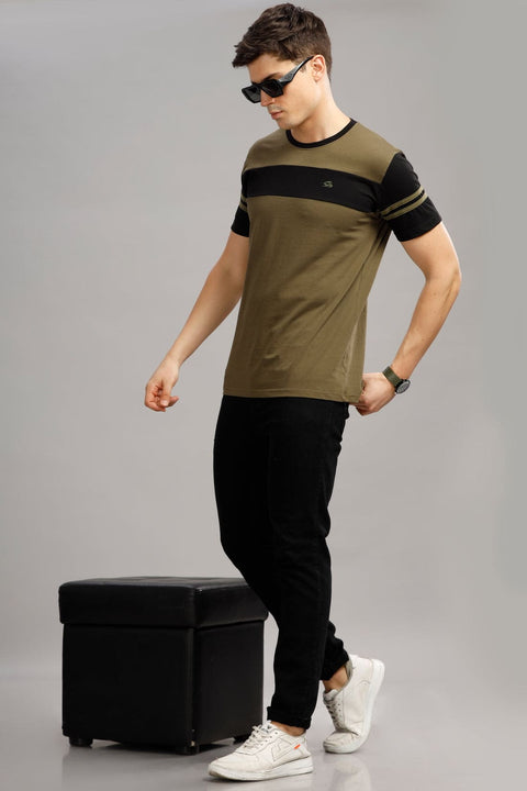 Adro Mens Colourblocked Cotton T-Shirt