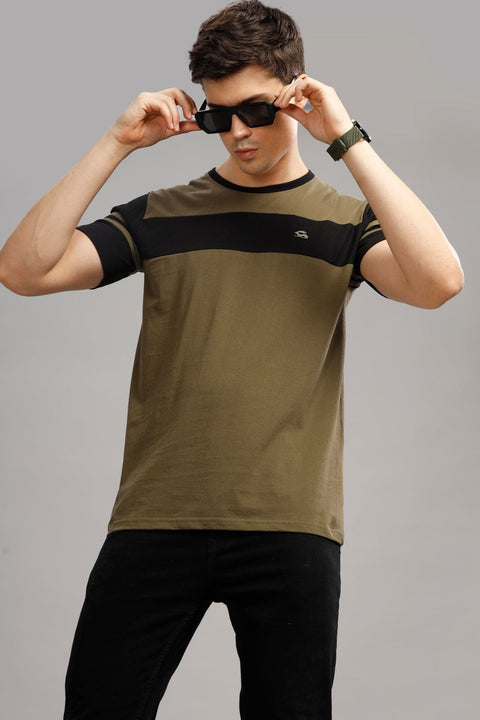 Adro Mens Colourblocked Cotton T-Shirt