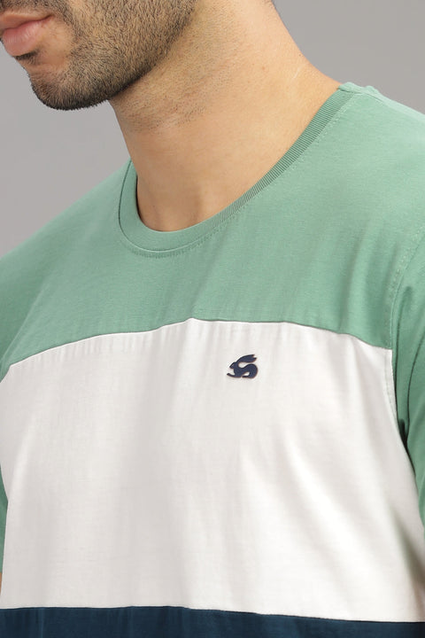 Adro Mens Colourblocked Cotton T-Shirt