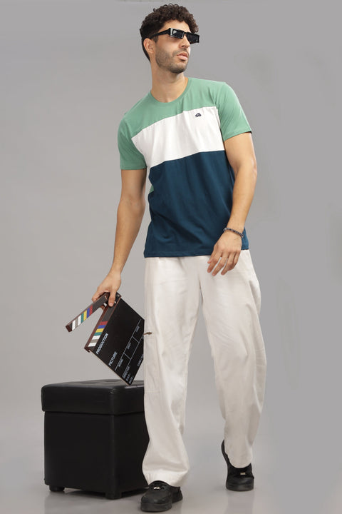Adro Mens Colourblocked Cotton T-Shirt