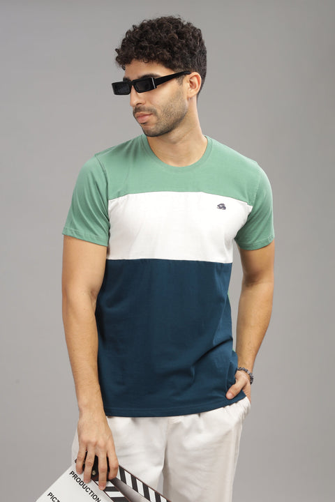 Adro Mens Colourblocked Cotton T-Shirt