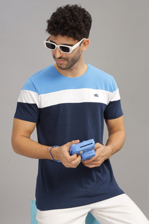 Adro Mens Colourblocked Cotton T-Shirt