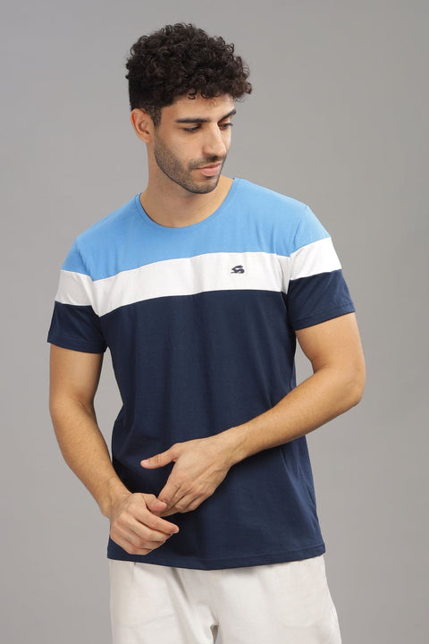 Adro Mens Colourblocked Cotton T-Shirt