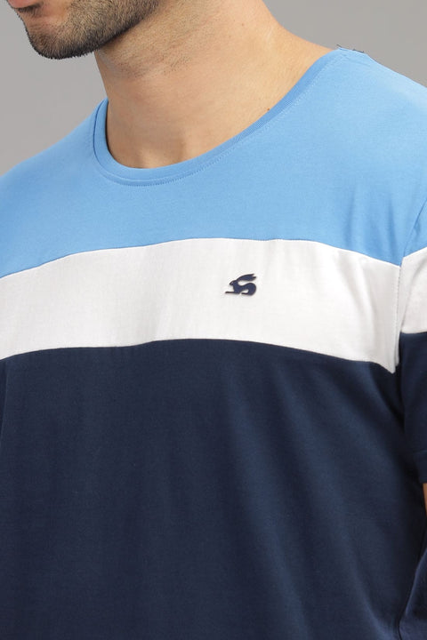 Adro Mens Colourblocked Cotton T-Shirt