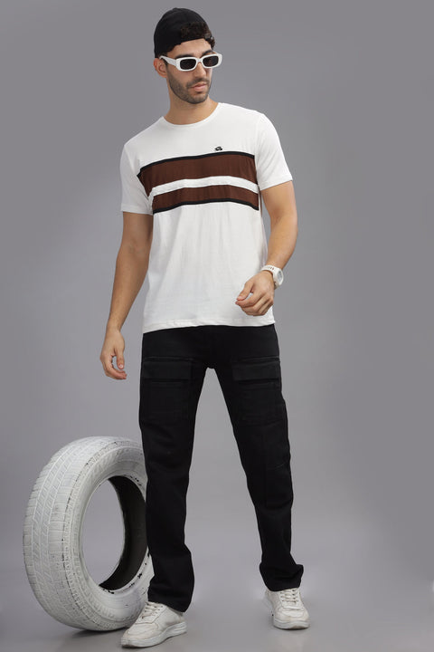 Adro Mens Colourblocked Cotton T-Shirt