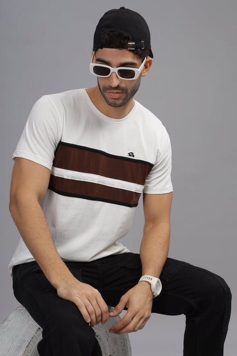 Adro Mens Colourblocked Cotton T-Shirt