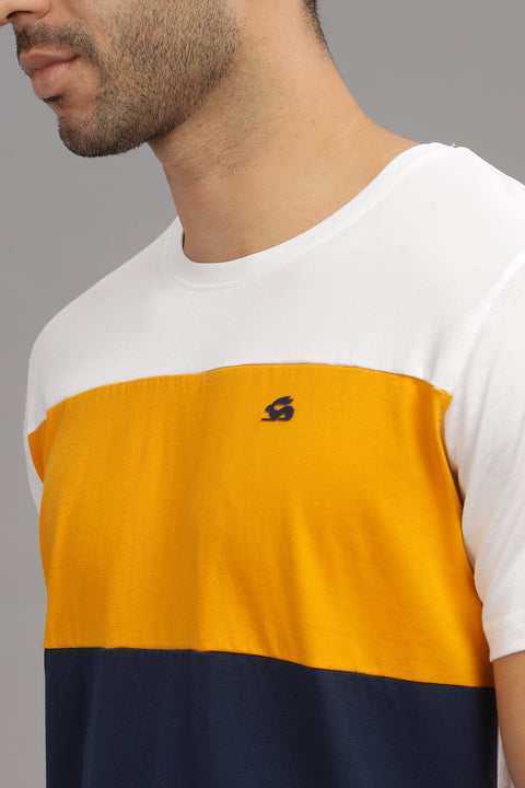 Adro Mens Colourblocked Cotton T-Shirt