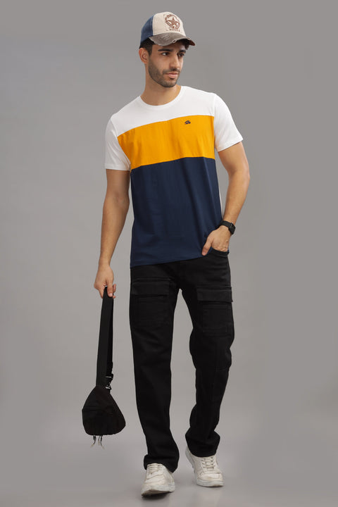 Adro Mens Colourblocked Cotton T-Shirt