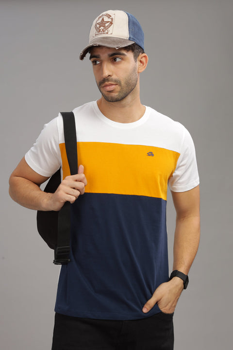 Adro Mens Colourblocked Cotton T-Shirt