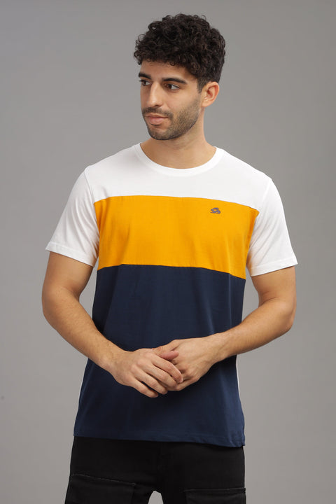 Adro Mens Colourblocked Cotton T-Shirt