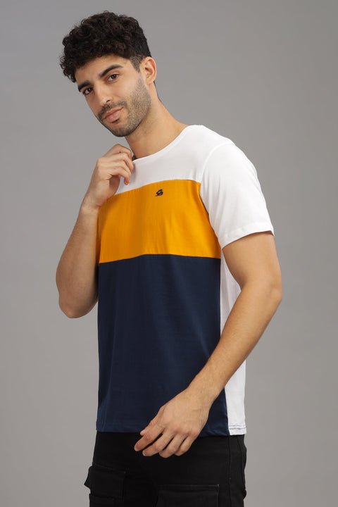 Adro Mens Colourblocked Cotton T-Shirt