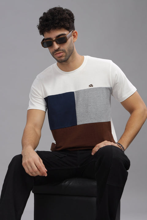 Adro Mens Colourblocked Cotton T-Shirt