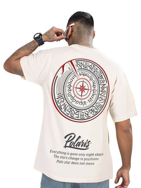 Adro Mens Printed Oversized Tshirts, Backside Printed Drop Shoulder Tshirt – French Terry Fabric in 220 GSM for Casual Streetwear