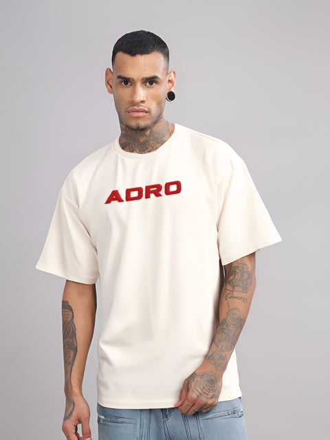 Adro Mens Printed Oversized Tshirts, Backside Printed Drop Shoulder Tshirt – French Terry Fabric in 220 GSM for Casual Streetwear