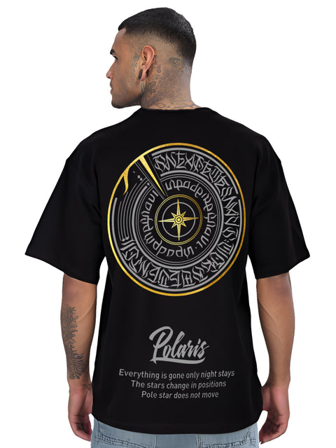 Adro Mens Printed Oversized Tshirts, Backside Printed Drop Shoulder Tshirt – French Terry Fabric in 220 GSM for Casual Streetwear