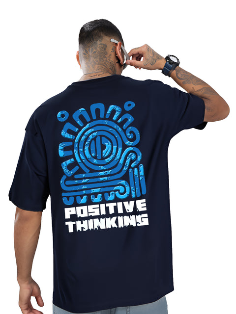 Adro Mens Printed Oversized Tshirts, Backside Printed Drop Shoulder Tshirt – French Terry Fabric in 220 GSM for Casual Streetwear