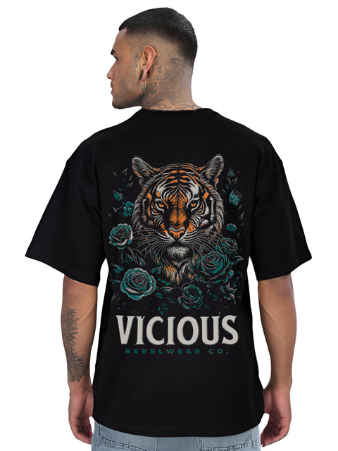 Adro Mens Printed Oversized Tshirts, Backside Printed Drop Shoulder Tshirt – French Terry Fabric in 220 GSM for Casual Streetwear