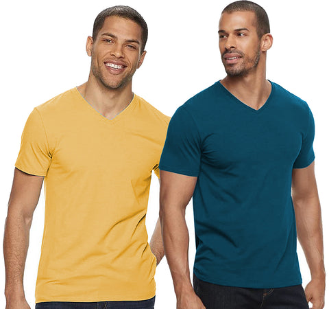 V Neck Half Sleeve T-shirt for Men (Pack of 2) - ADRO Fashion
