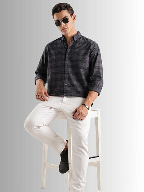 Adro Mens Casual Shirts - Checkered Shirt in Regular Fit| Cotton Casual Shirt for Men