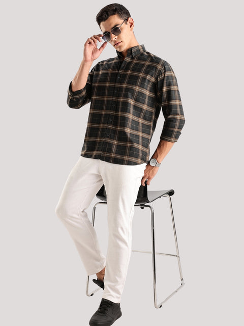 Adro Mens Casual Shirts - Checkered Shirt in Regular Fit| Cotton Casual Shirt for Men