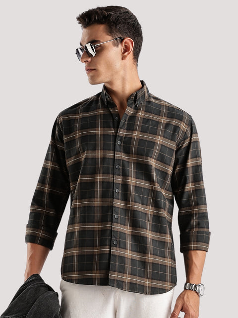 Adro Mens Casual Shirts - Checkered Shirt in Regular Fit| Cotton Casual Shirt for Men