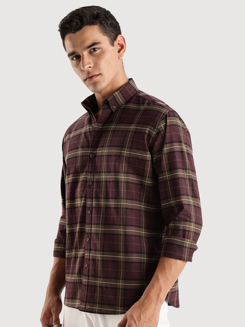 Adro Mens Casual Shirts - Checkered Shirt in Regular Fit| Cotton Casual Shirt for Men