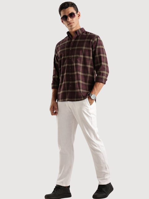 Adro Mens Casual Shirts - Checkered Shirt in Regular Fit| Cotton Casual Shirt for Men