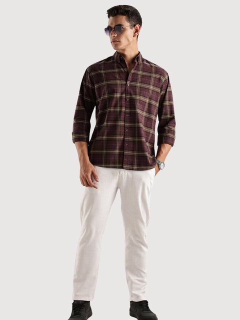 Adro Mens Casual Shirts - Checkered Shirt in Regular Fit| Cotton Casual Shirt for Men