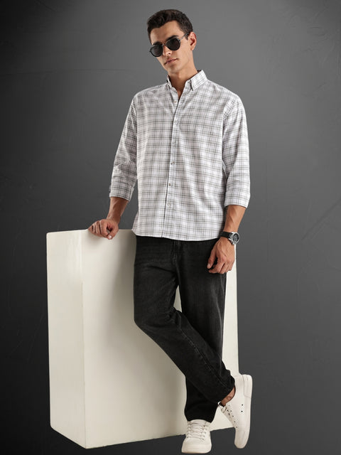 Adro Mens Casual Shirts - Checkered Shirt in Regular Fit| Cotton Casual Shirt for Men