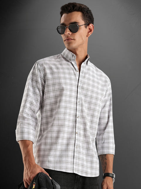Adro Mens Casual Shirts - Checkered Shirt in Regular Fit| Cotton Casual Shirt for Men