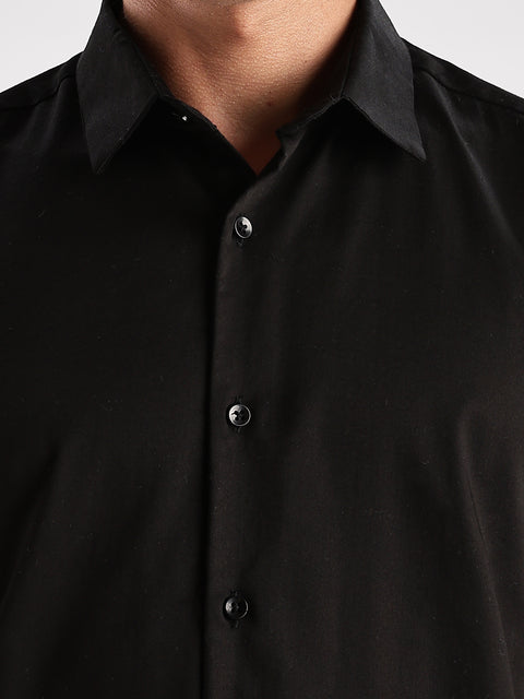 Adro Men's Slim Fit Solid Casual Shirt | Plain Satin Evening Shirt| Stylish Office or Party shirt | Cotton Shirt for men | All Day Fresh Spread Collar Tailored Fit Shirt