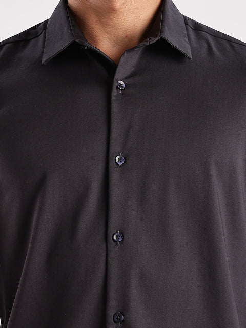 Adro Men's Slim Fit Solid Casual Shirt | Plain Satin Evening Shirt| Stylish Office or Party shirt | Cotton Shirt for men | All Day Fresh Spread Collar Tailored Fit Shirt