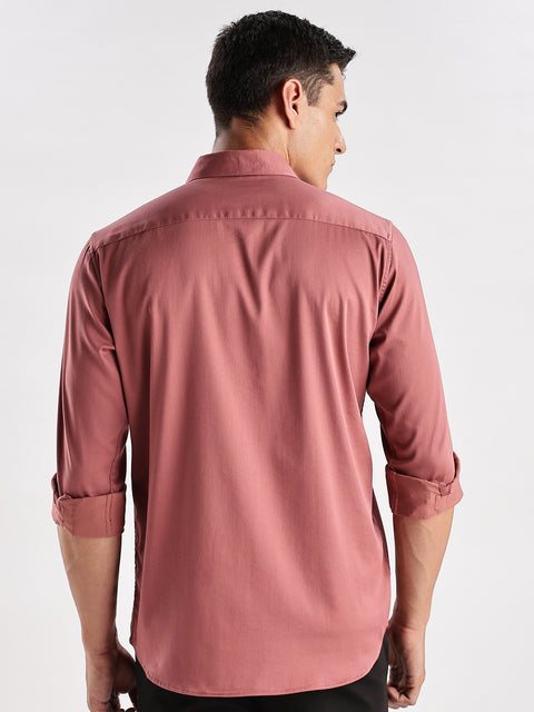 Adro Men's Slim Fit Solid Casual Shirt | Plain Satin Evening Shirt| Stylish Office or Party shirt | Cotton Shirt for men | All Day Fresh Spread Collar Tailored Fit Shirt