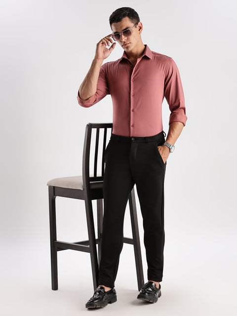 Adro Men's Slim Fit Solid Casual Shirt | Plain Satin Evening Shirt| Stylish Office or Party shirt | Cotton Shirt for men | All Day Fresh Spread Collar Tailored Fit Shirt