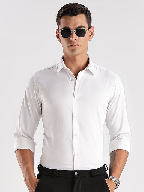 Adro Men's Slim Fit Solid Casual Shirt | Plain Satin Evening Shirt| Stylish Office or Party shirt | Cotton Shirt for men | All Day Fresh Spread Collar Tailored Fit Shirt