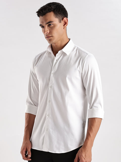Adro Men's Slim Fit Solid Casual Shirt | Plain Satin Evening Shirt| Stylish Office or Party shirt | Cotton Shirt for men | All Day Fresh Spread Collar Tailored Fit Shirt