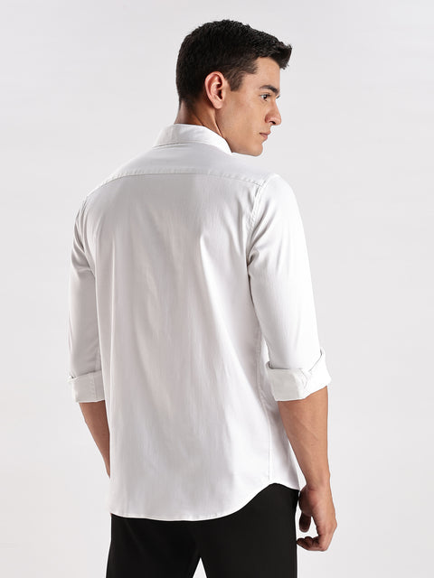 Adro Men's Slim Fit Solid Casual Shirt | Plain Satin Evening Shirt| Stylish Office or Party shirt | Cotton Shirt for men | All Day Fresh Spread Collar Tailored Fit Shirt