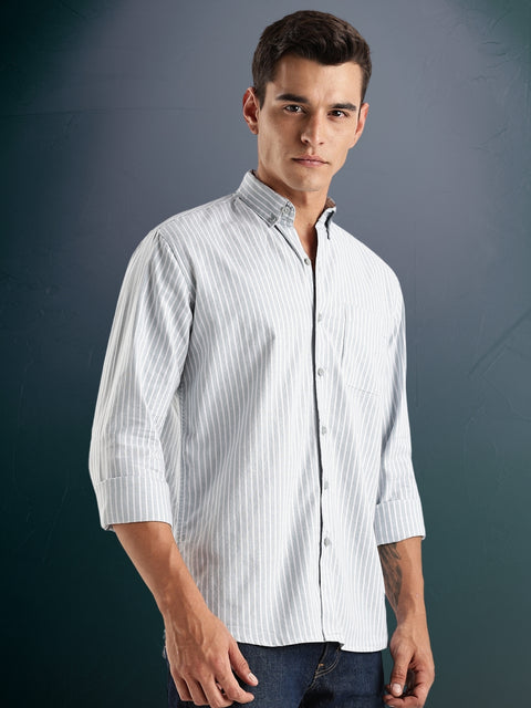 Adro Mens Casual Shirts - Striped Shirt in Regular Fit| Cotton Casual Shirt for Men