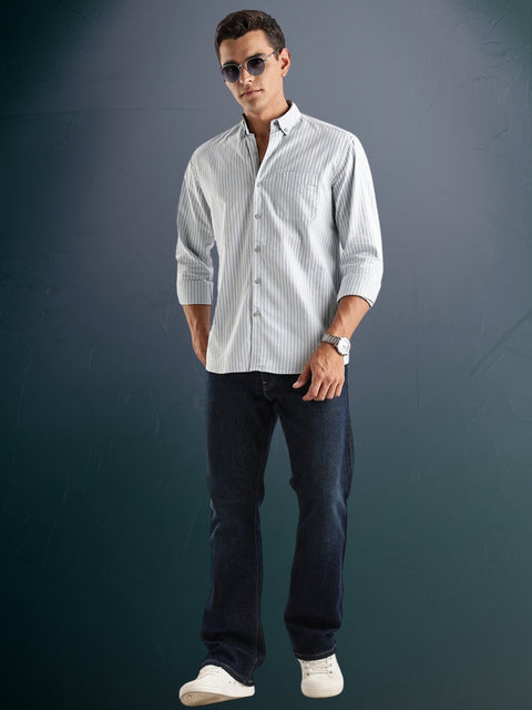 Adro Mens Casual Shirts - Striped Shirt in Regular Fit| Cotton Casual Shirt for Men