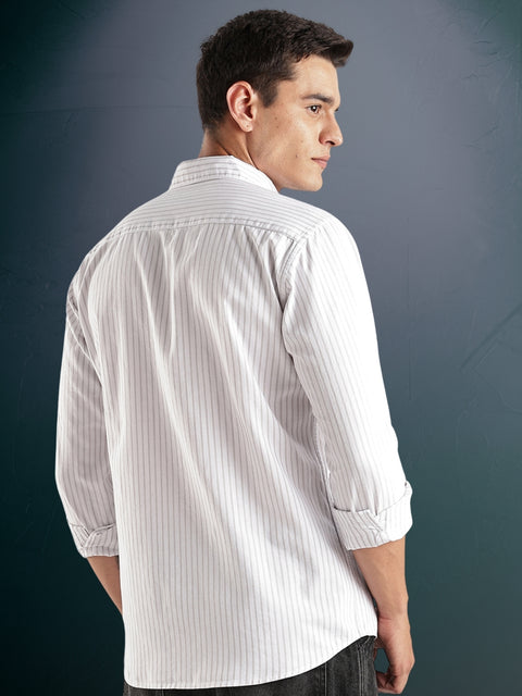 Adro Mens Casual Shirts - Striped Shirt in Regular Fit| Cotton Casual Shirt for Men