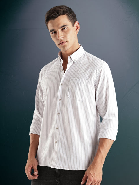 Adro Mens Casual Shirts - Striped Shirt in Regular Fit| Cotton Casual Shirt for Men