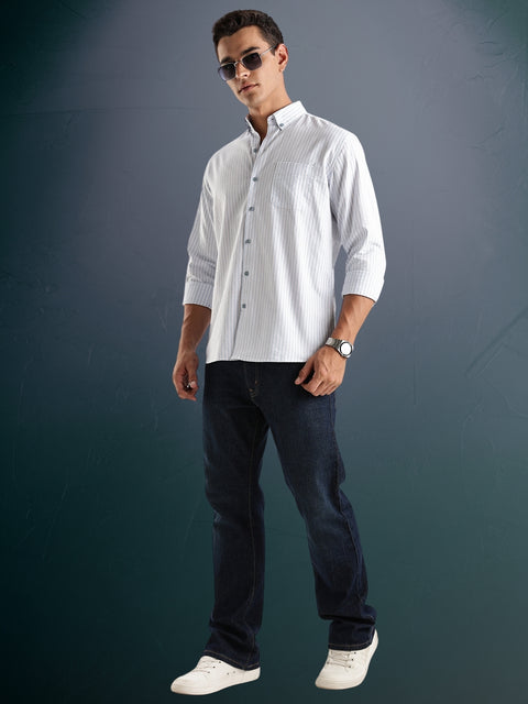 Adro Mens Casual Shirts - Striped Shirt in Regular Fit| Cotton Casual Shirt for Men