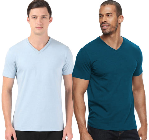 V Neck Half Sleeve T-shirt for Men (Pack of 2) - ADRO Fashion