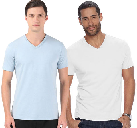 V Neck Half Sleeve T-shirt for Men (Pack of 2) - ADRO Fashion
