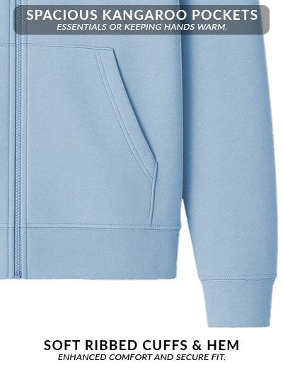 Adro Men’s Regular Fit Zip-Up Hoodie for man | 320 GSM Cotton Poly Fleece Zipper Sweatshirt with Soft Fabric & Printed Hoodies