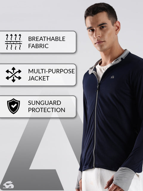 Adro Sunscreen Jacket for Men UV Sun Advanced Protection Running Jackets For Men Biker Jackets with Zipper Sports jacket for men