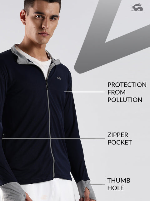 Adro Sunscreen Jacket for Men UV Sun Advanced Protection Running Jackets For Men Biker Jackets with Zipper Sports jacket for men