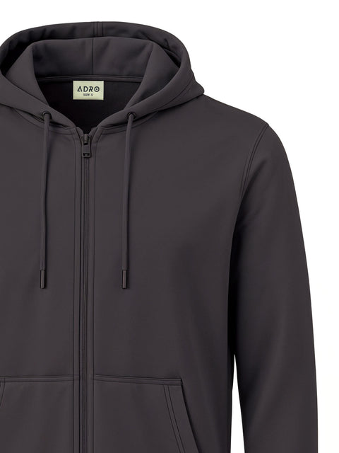 Adro Men’s Regular Fit Zip-Up Hoodie for man | 320 GSM Cotton Poly Fleece Zipper Sweatshirt with Soft Fabric & Printed Hoodies